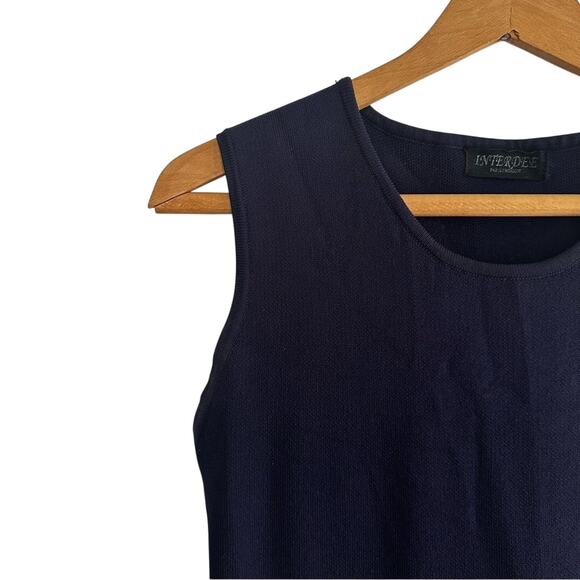 Interdee Paris Blue and White Sleeveless Fit and Flare Scoop Neck Dress Large - Picture 5 of 9